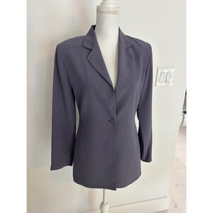 Tyler Gillis Womens Single Button Blazer Jacket Purple Slate Size 4 RN 99358
